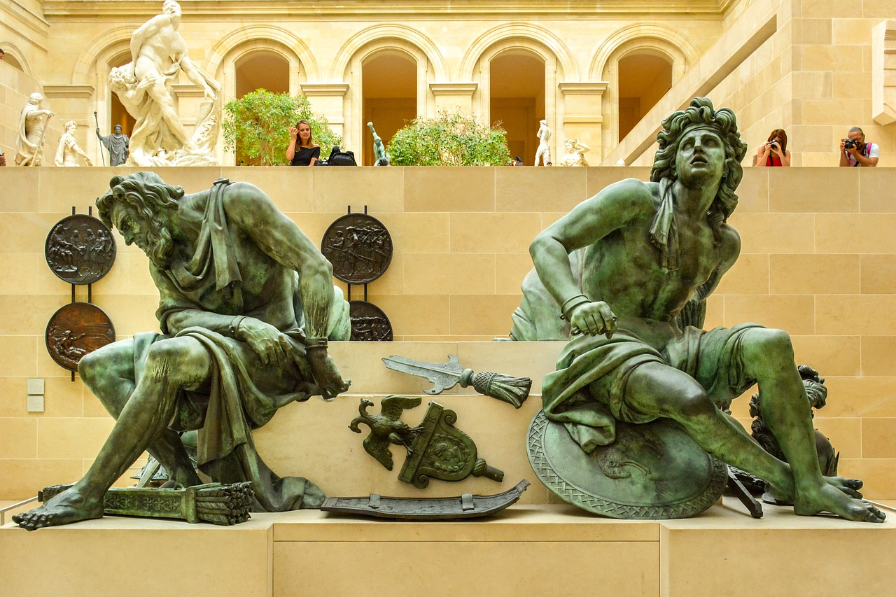 statue  museum  louvre free photo