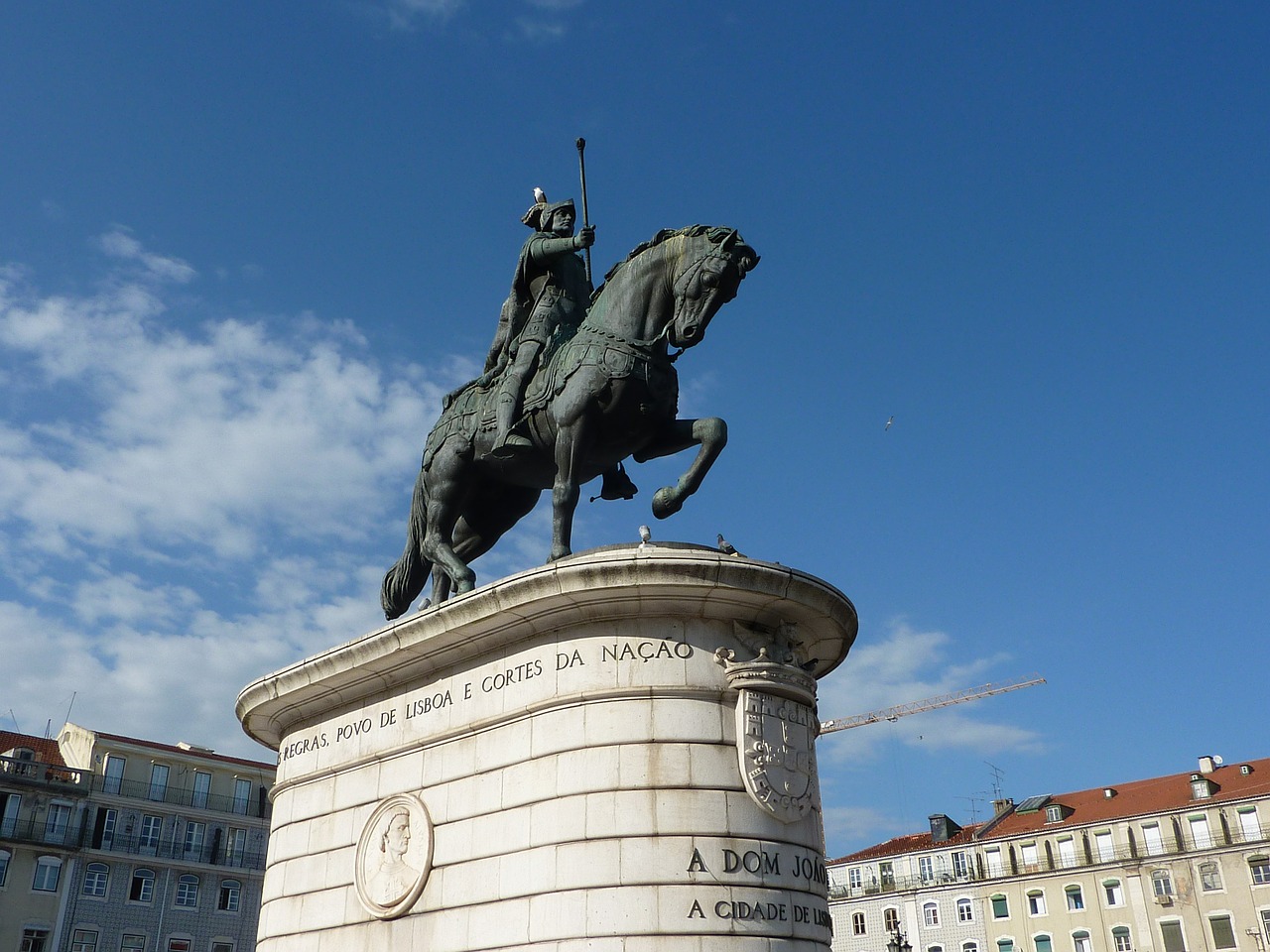 statue lisbon horse free photo