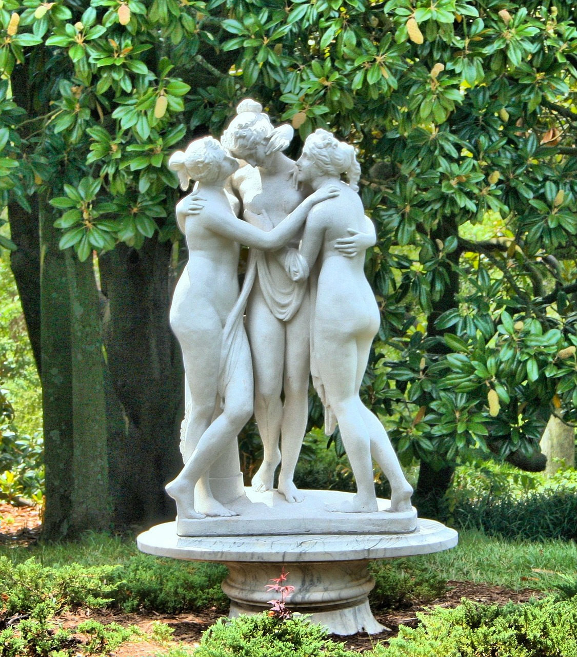statue marble sculpture the three graces free photo
