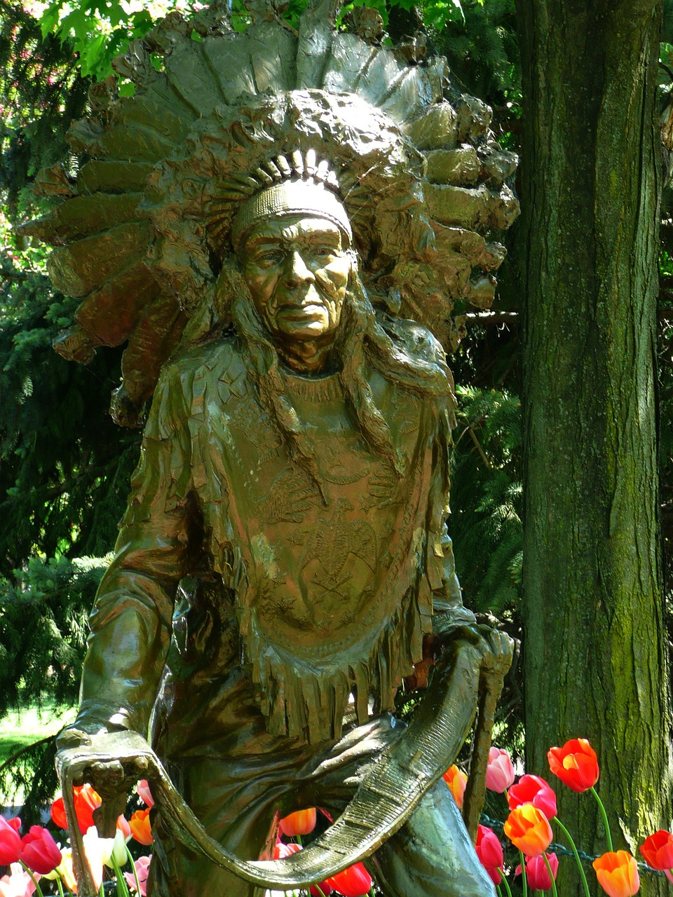 statue native american indian free photo