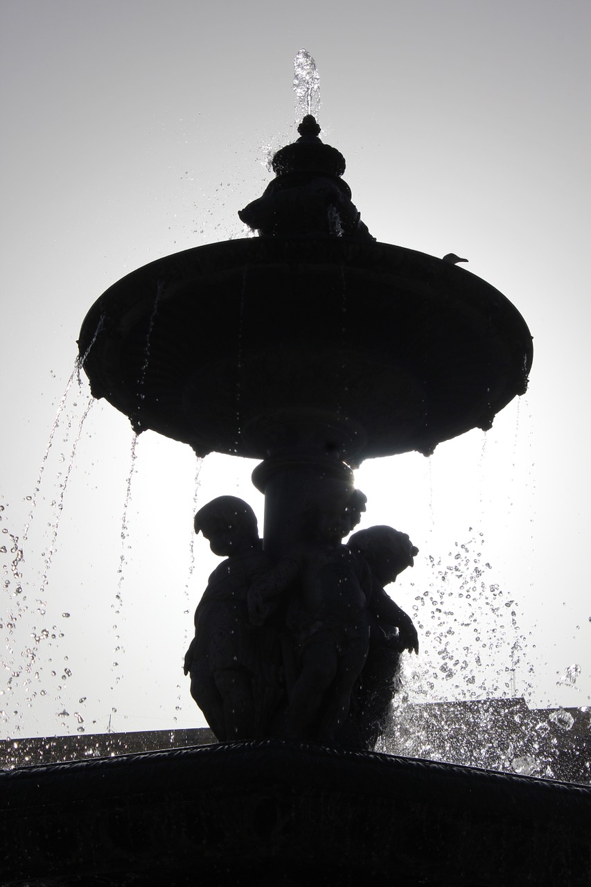 statue angels fountain free photo