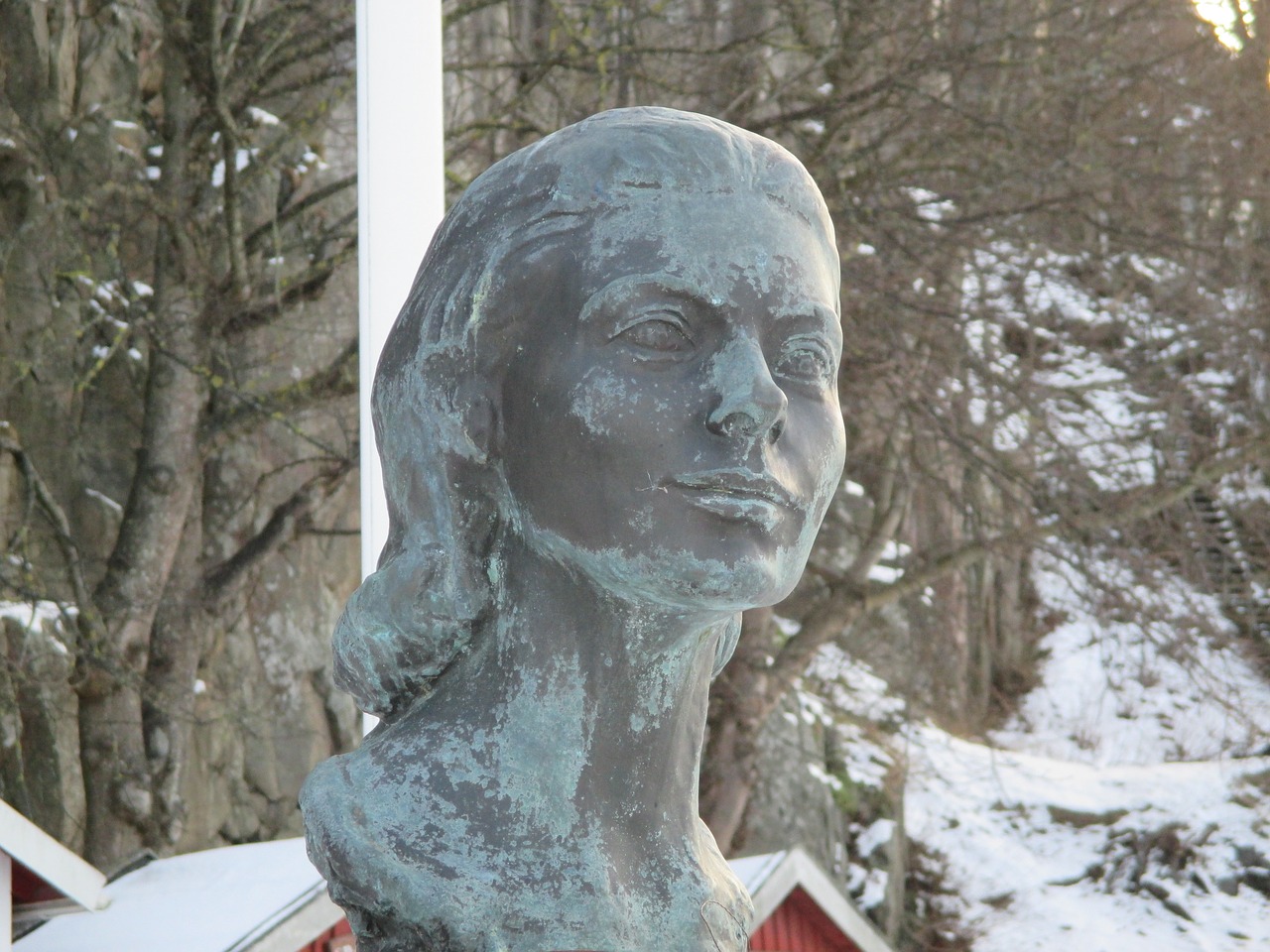 statue bust woman face free photo