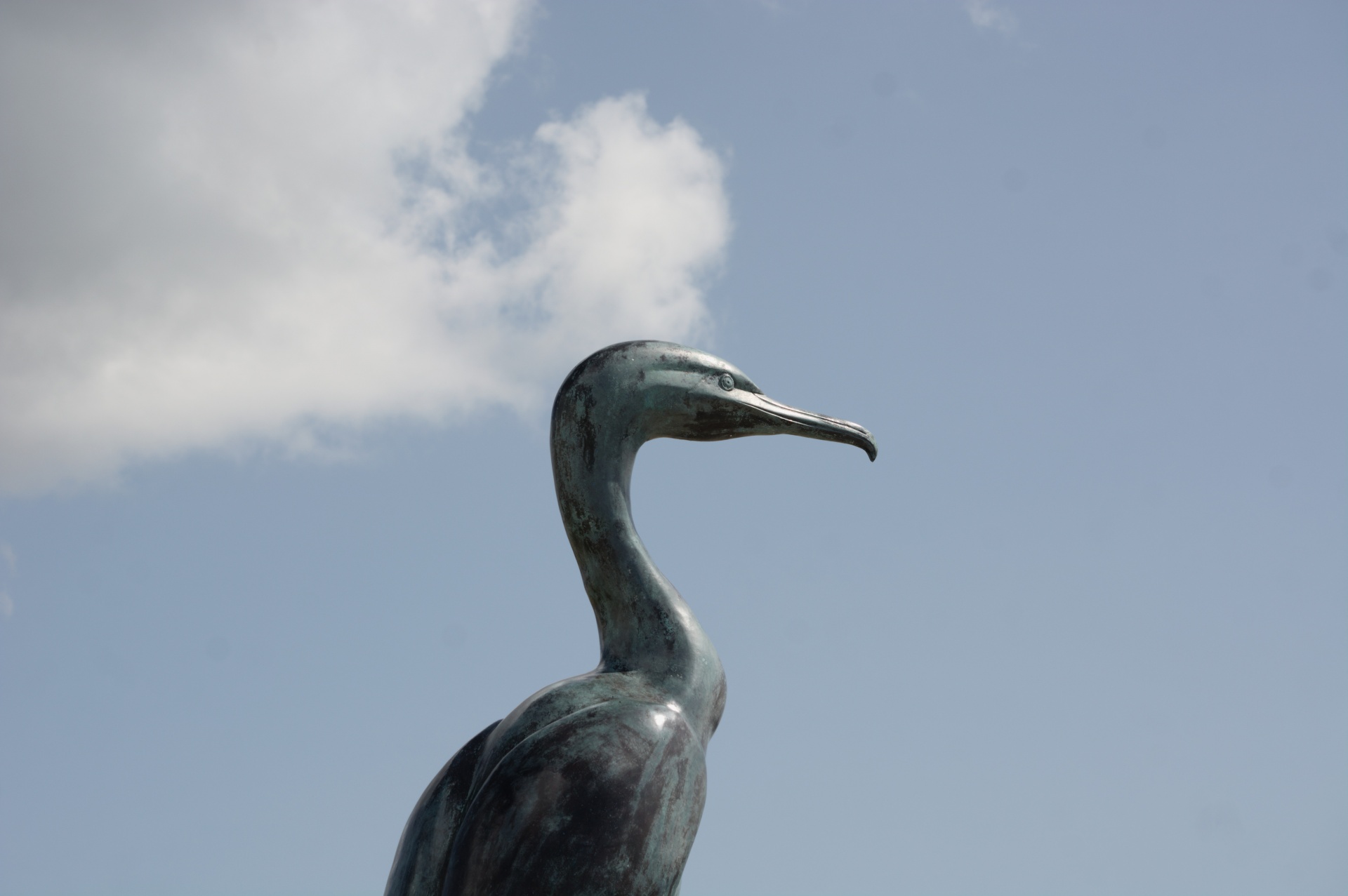 cormorant statue bronze free photo