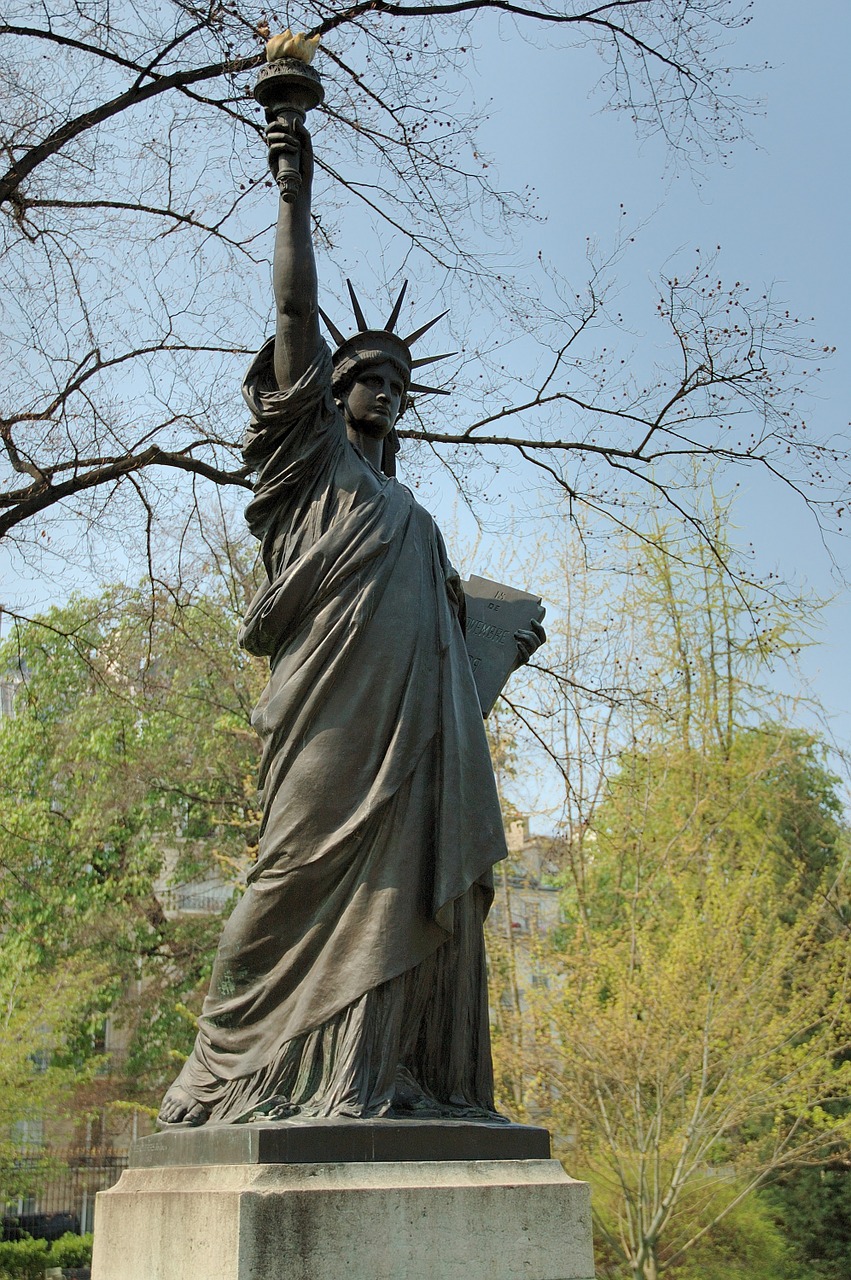 statue of liberty luxembourg gardens paris free photo