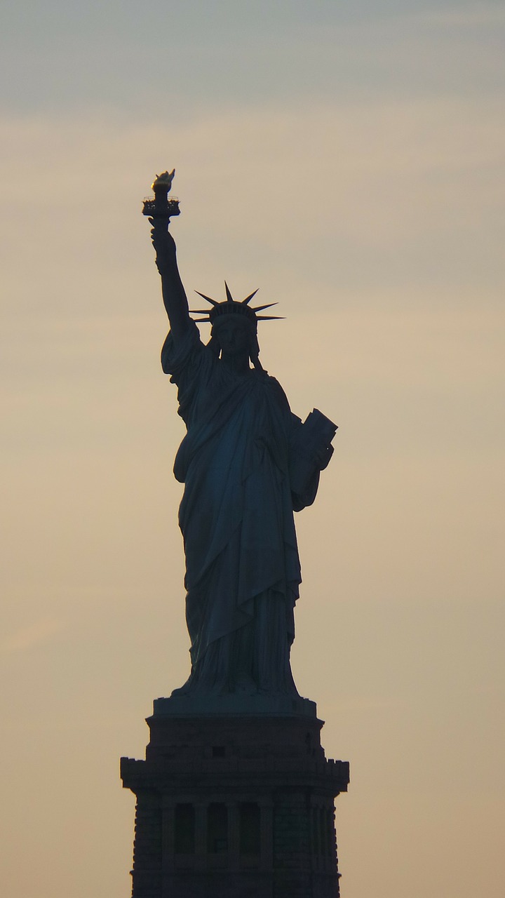 statue of liberty new york silhouette free photo