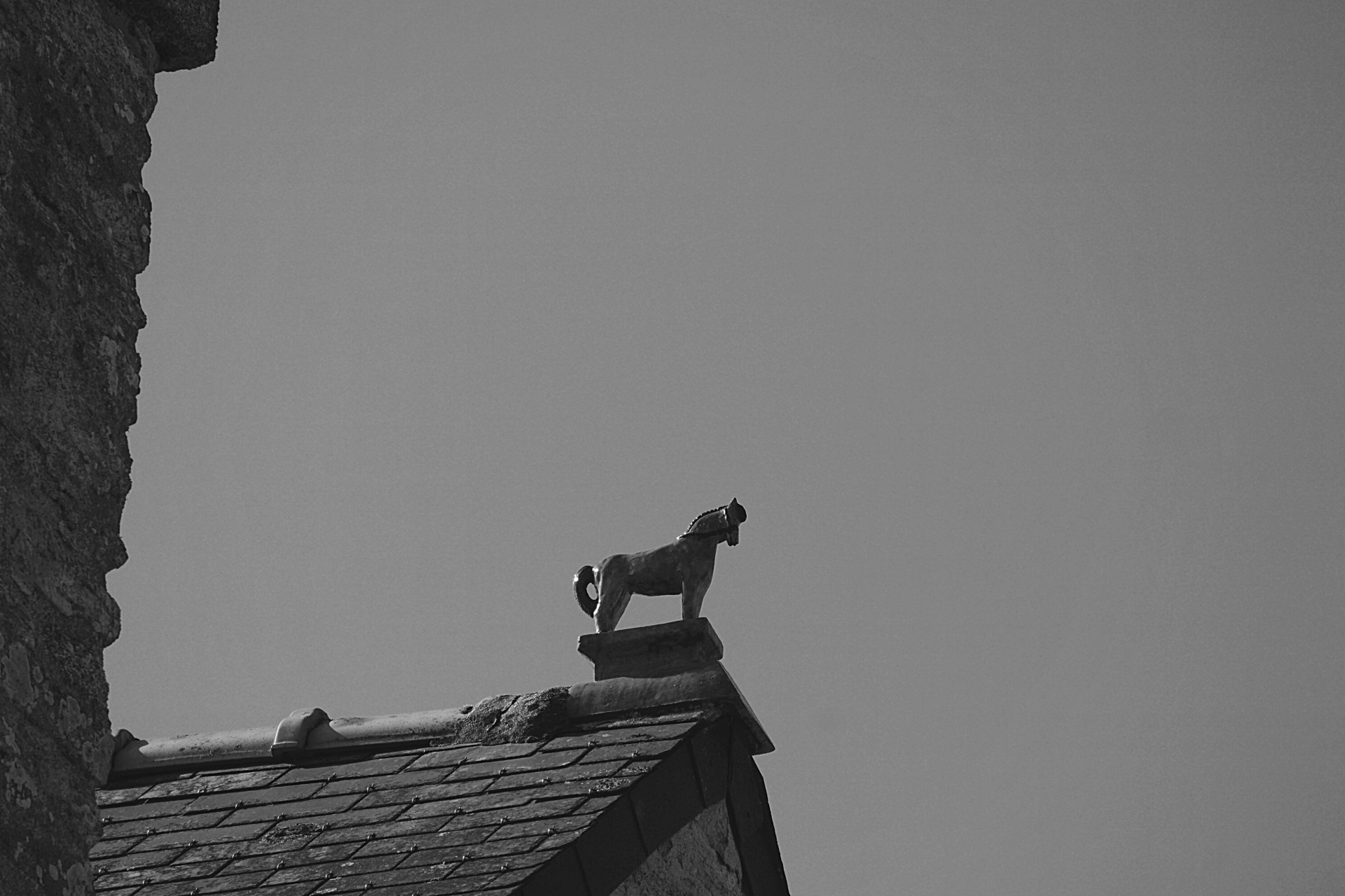 roof statue old butcher free photo