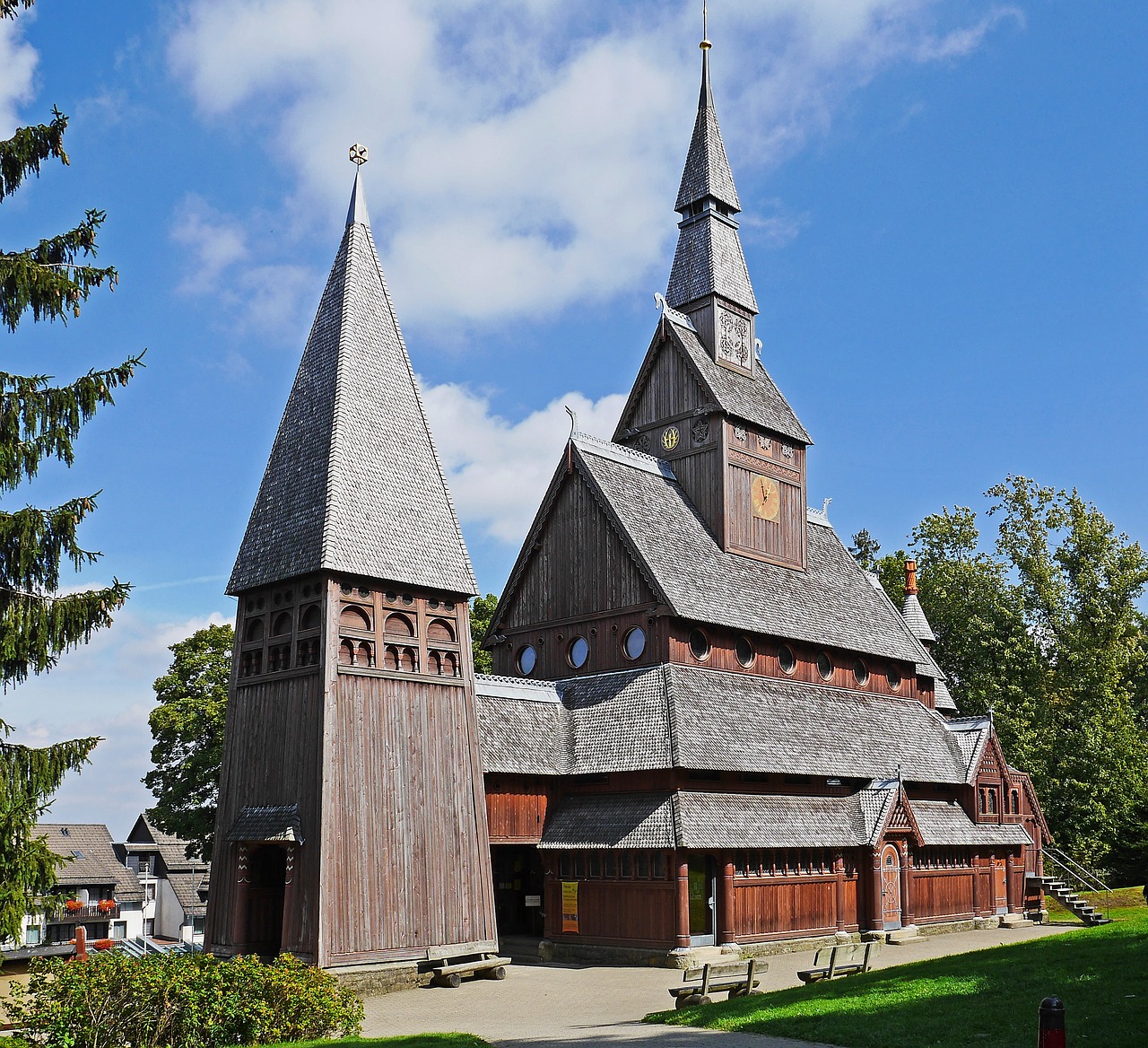 stave church goslar-hahnenklee west side free photo