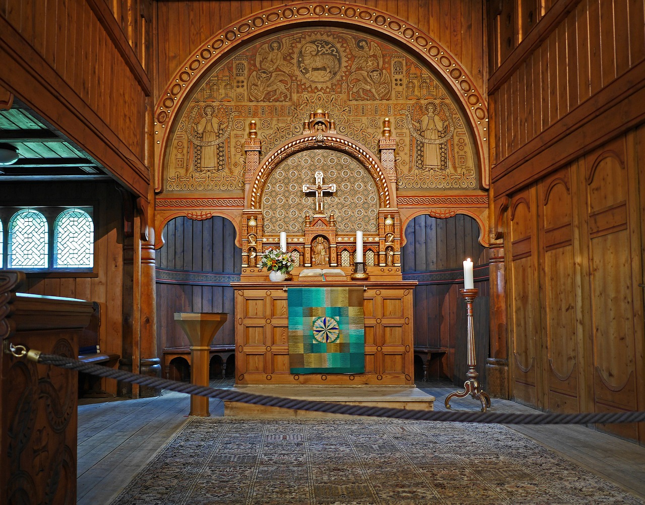 stave church sanctuary timber construction free photo