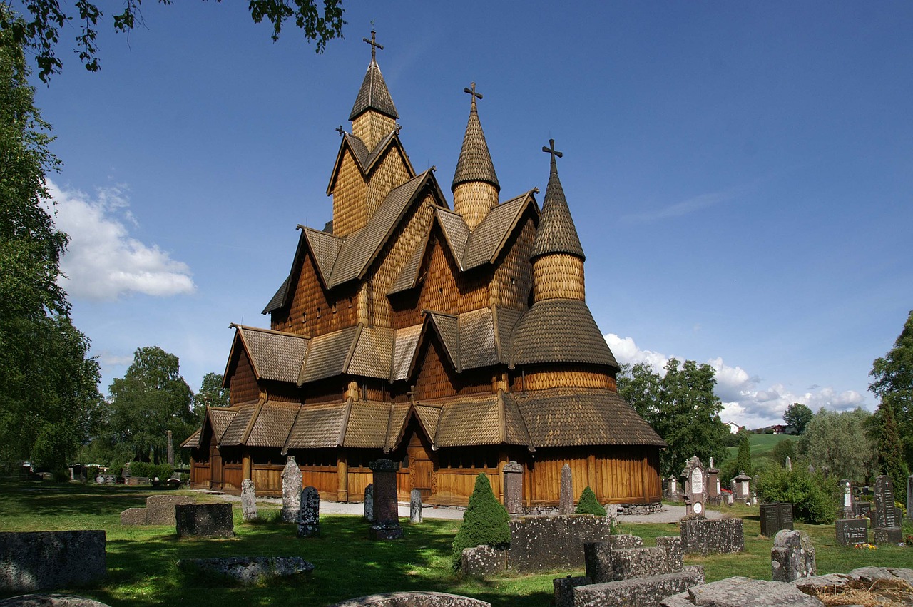 stave church heddal norway wood free photo