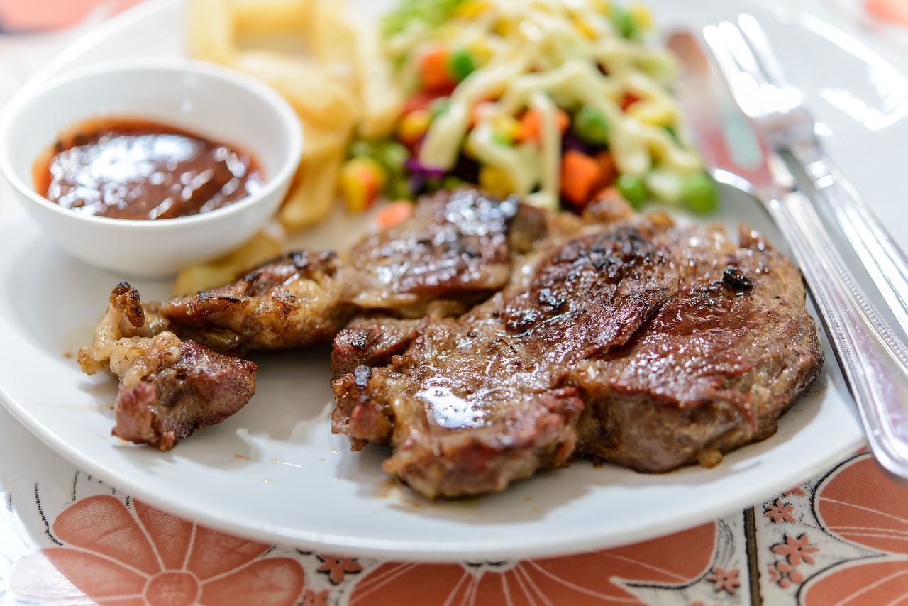 steak beef plate free photo