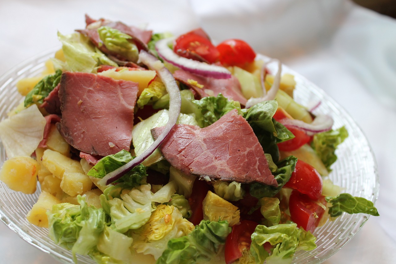 steak salad healthy free photo