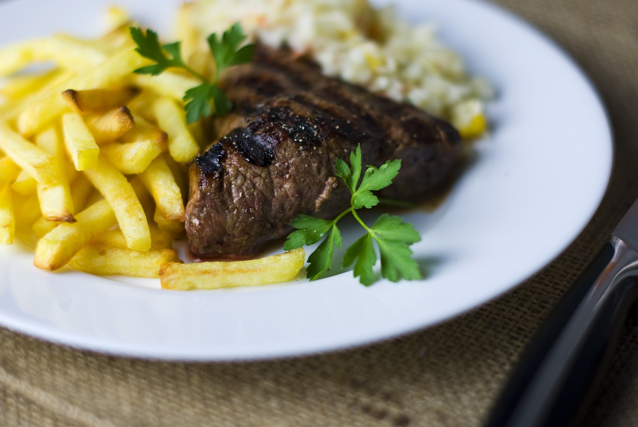 steak french fries beef free photo