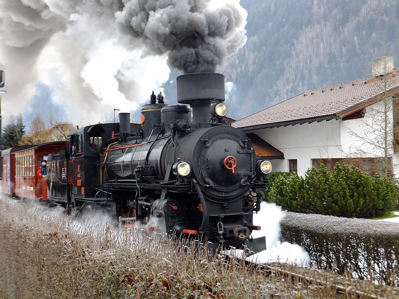 steam train railway line free photo