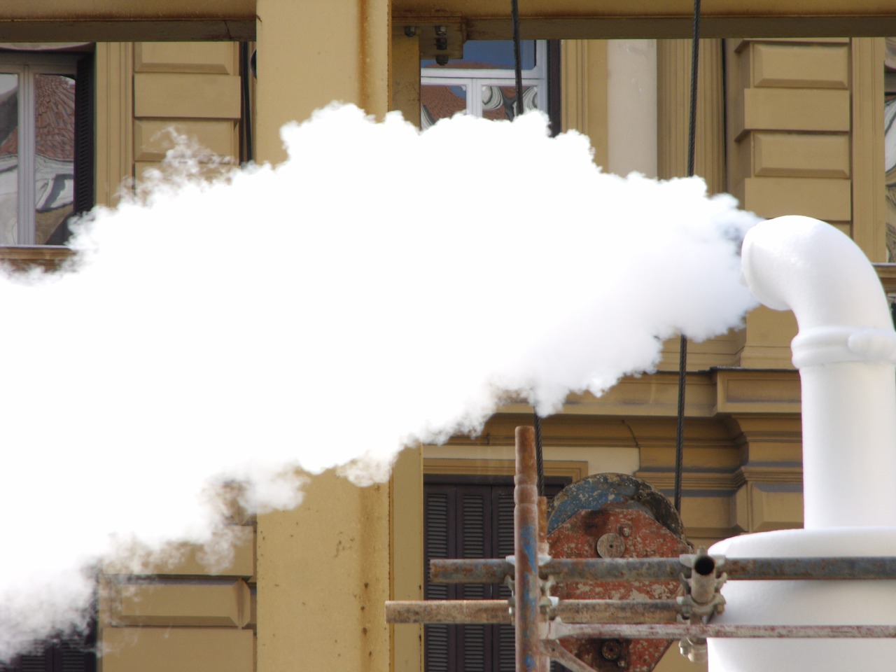 steam venting public works free photo