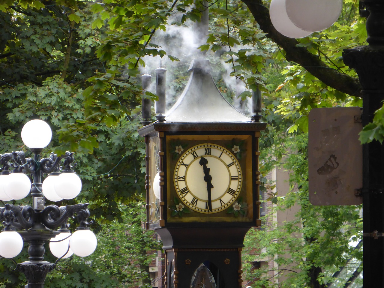 steam clock vancouver clock free photo