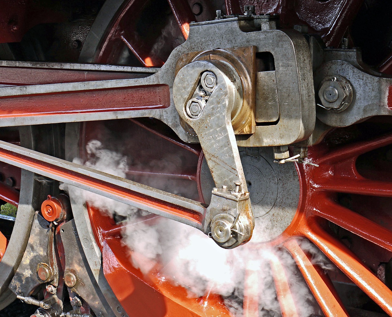 steam locomotive blowing axis pivot free photo