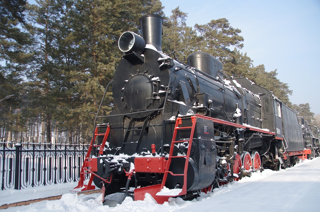 steam locomotive winter historically free photo