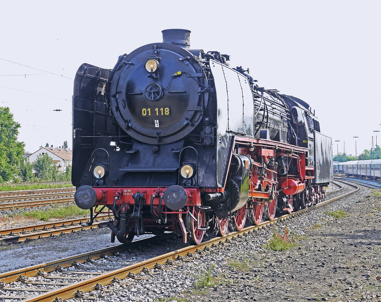 steam locomotive express train penny farthing locomotive free photo