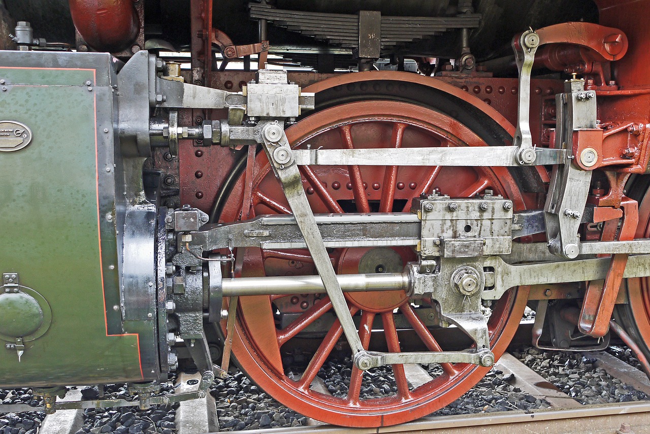 steam locomotive drive mechanics cylinder free photo