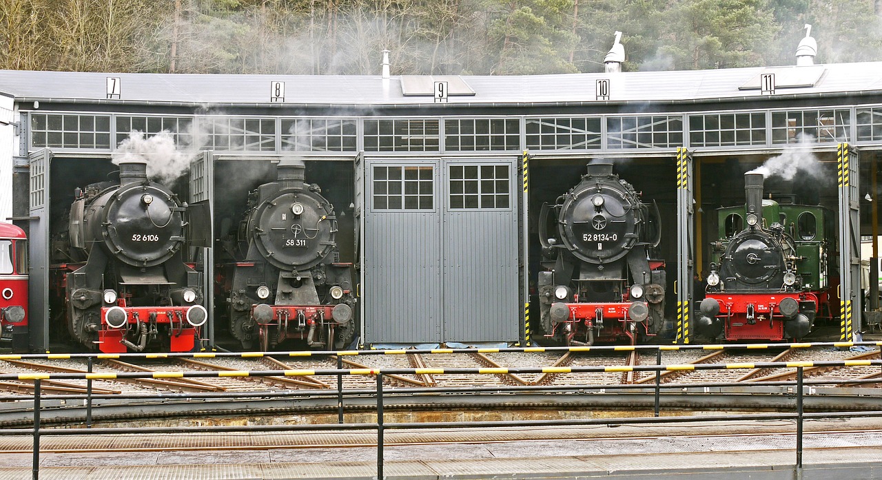steam locomotives locomotive shed track star free photo