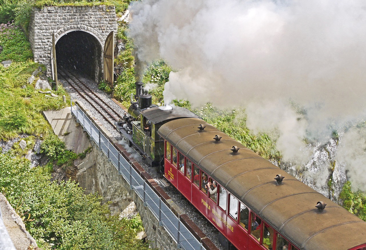 steam railway furka - bergstrecke tunnel gateway free photo