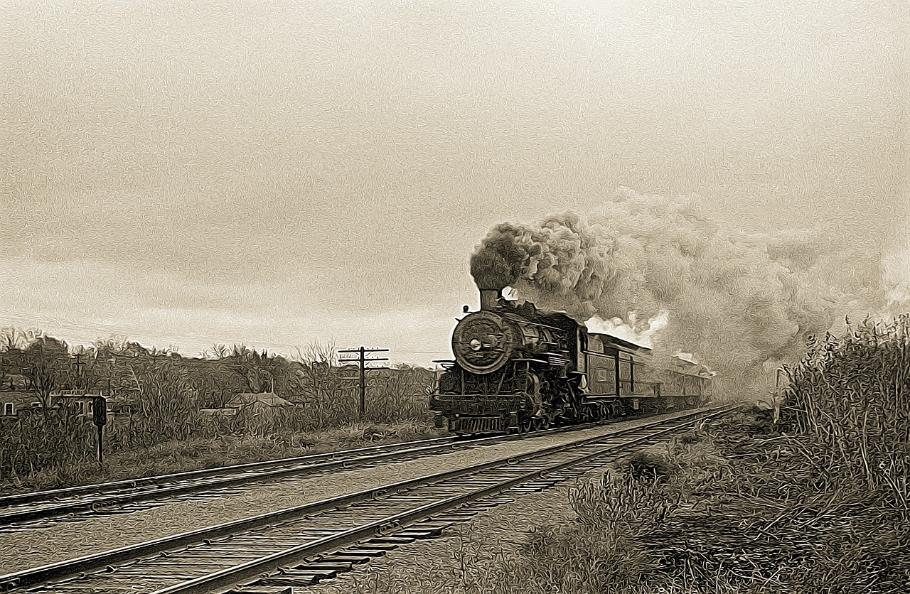 steam train train track free photo