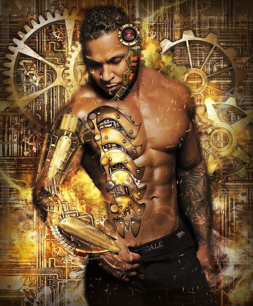 steampunk man male free photo