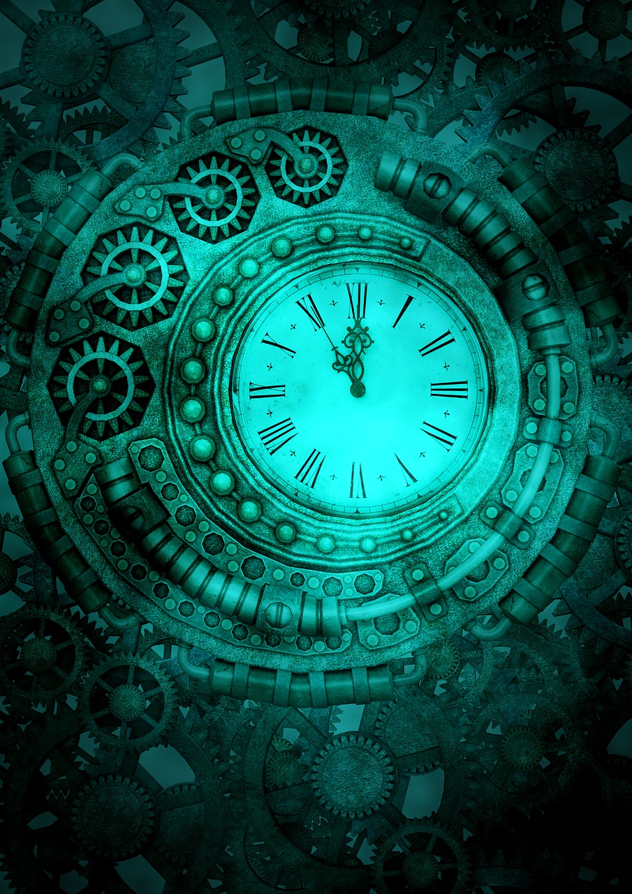steampunk  clock  gears free photo