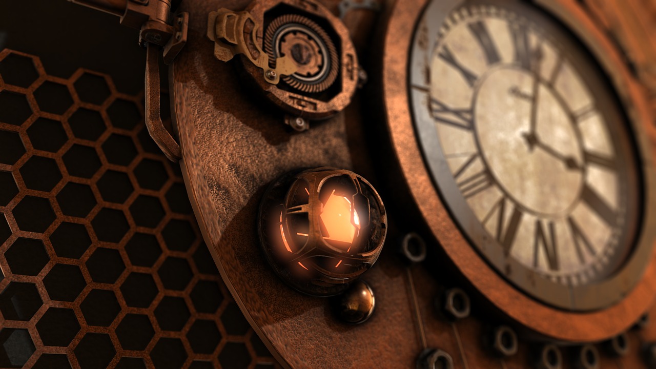 steampunk  clock  time free photo