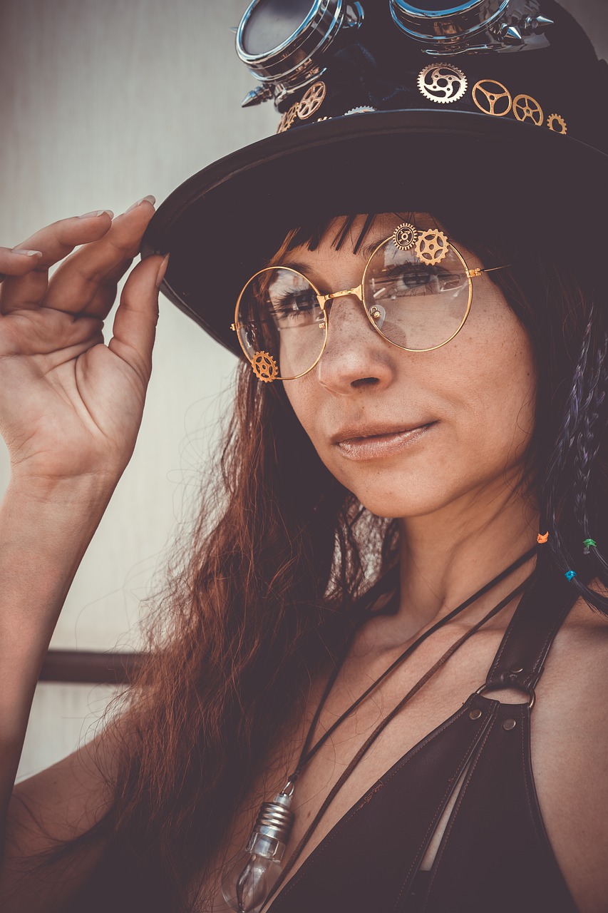 steampunk  hat  glasses free photo