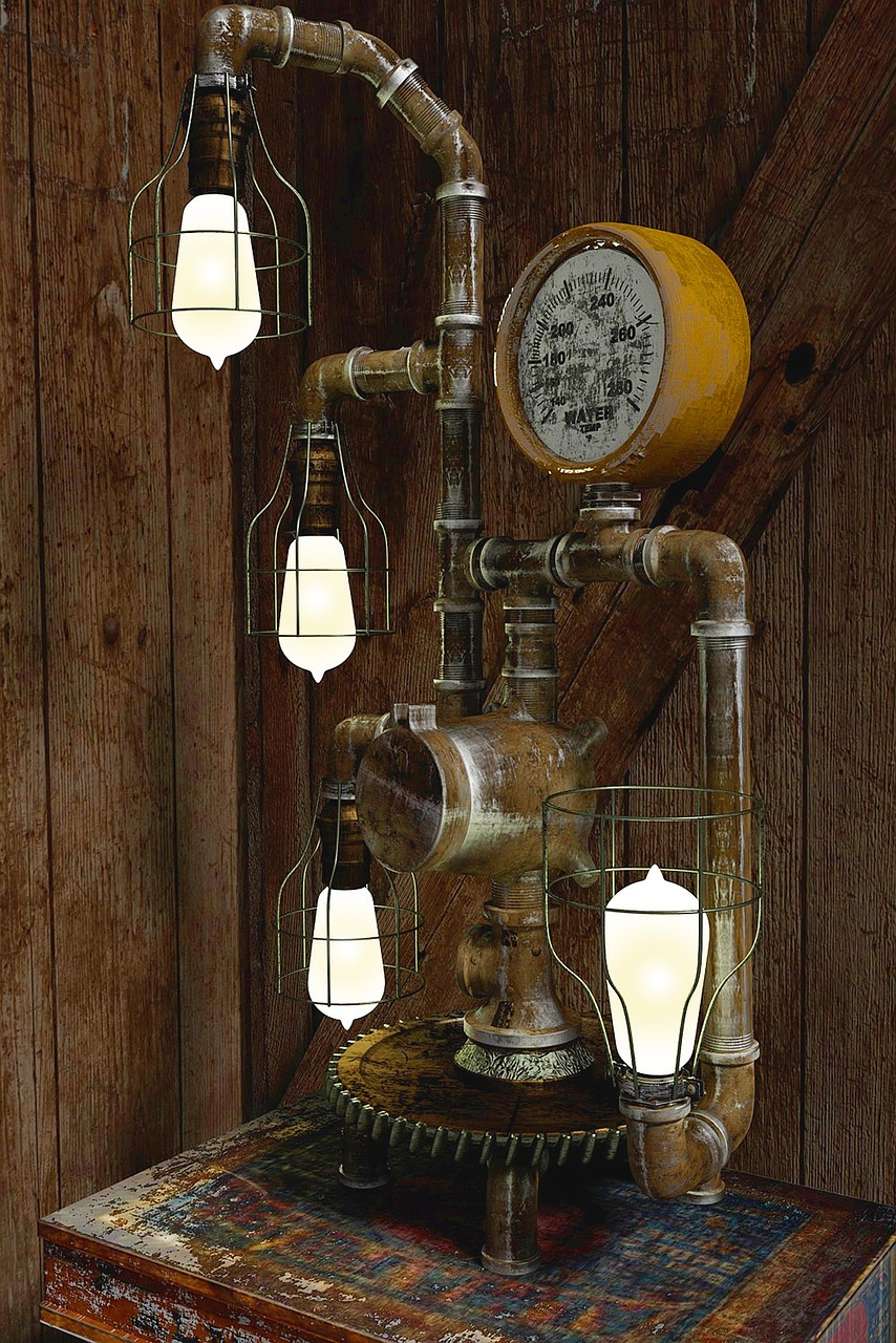 steampunk lamp lamp vintage free photo