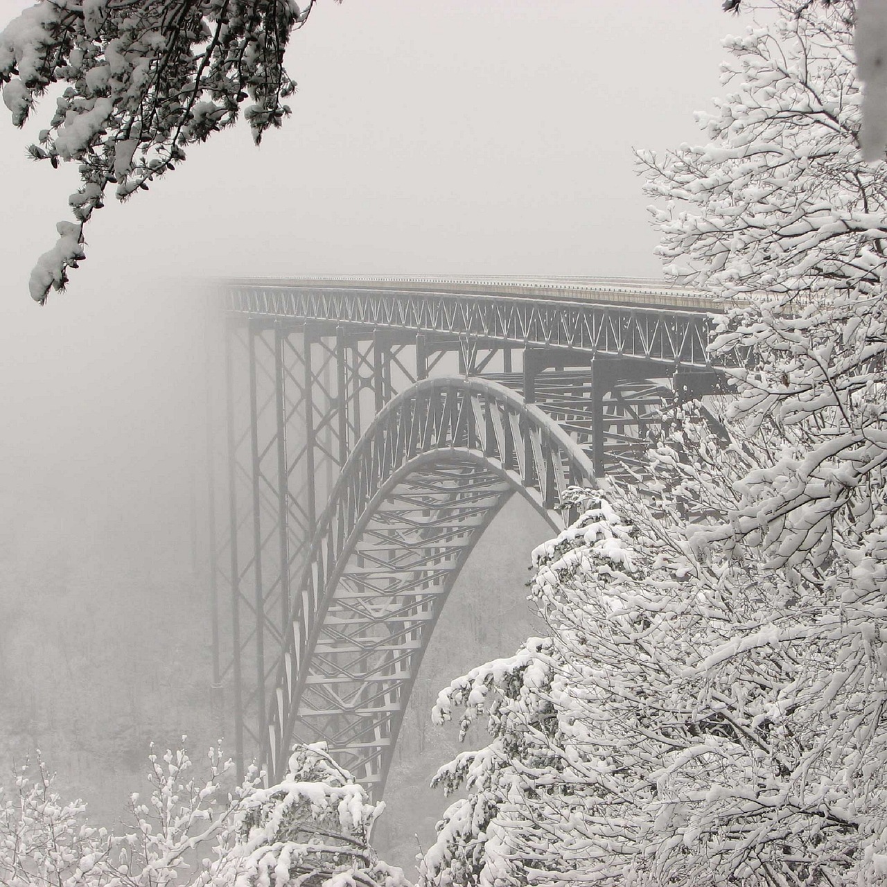 steel bridge snow architecture free photo