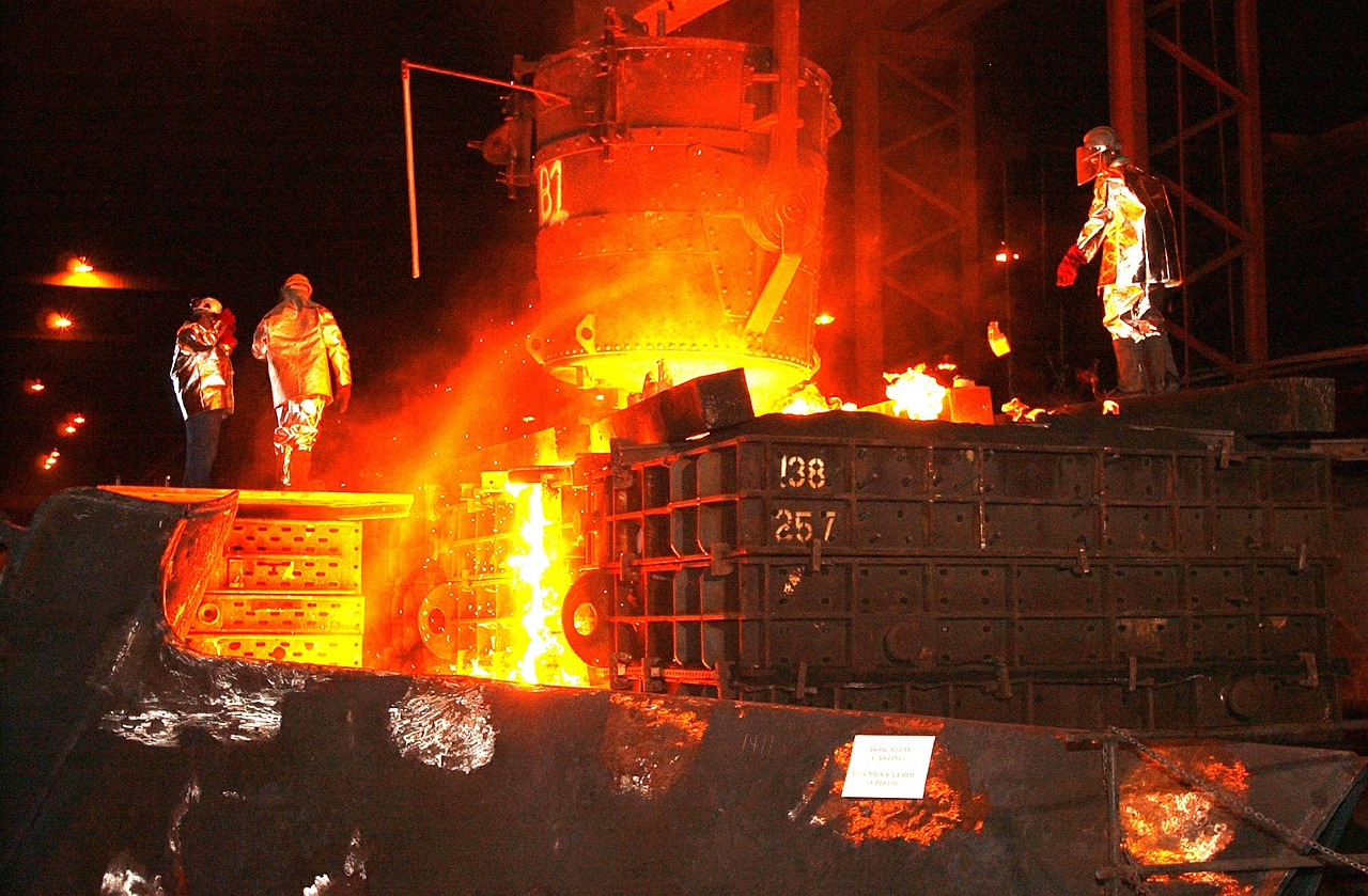 steel mill workers foundry free photo