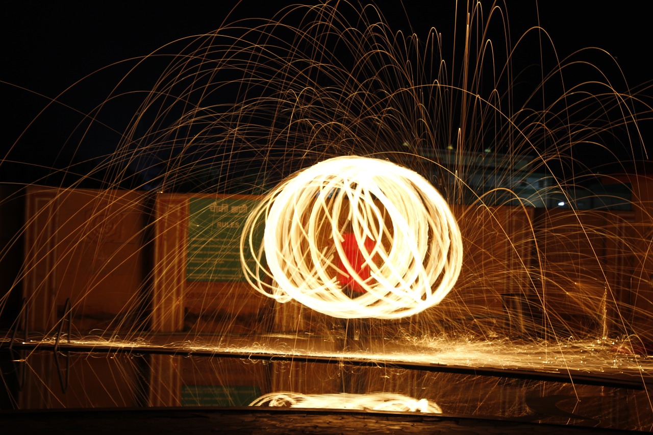 steel wool fire light free photo