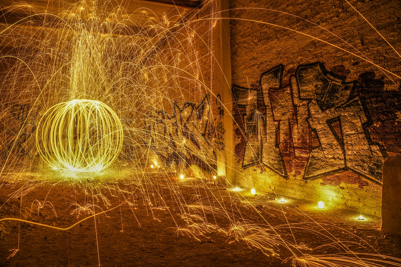 steel wool fire light free photo