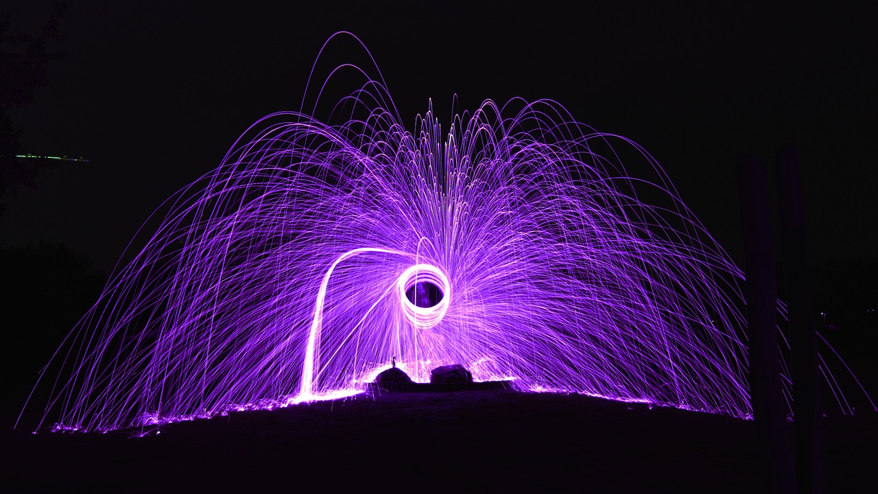 steel wool sparks creative use of light free photo