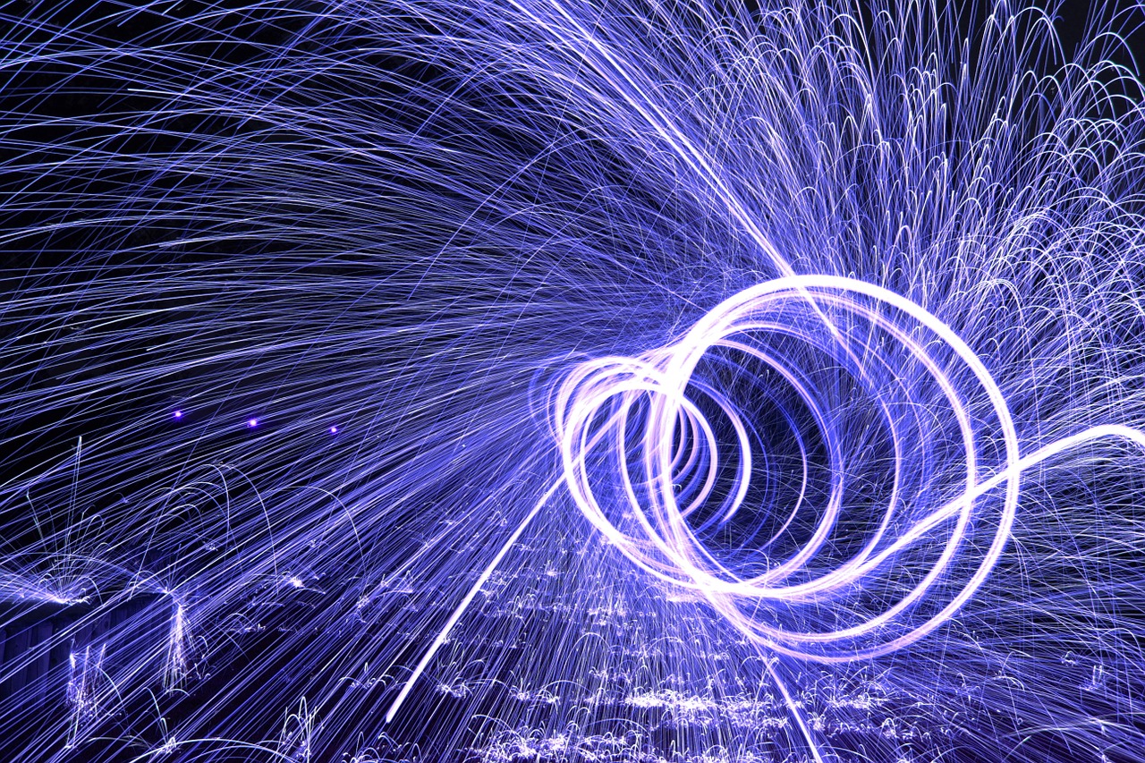 steel wool sparks creative use of light free photo