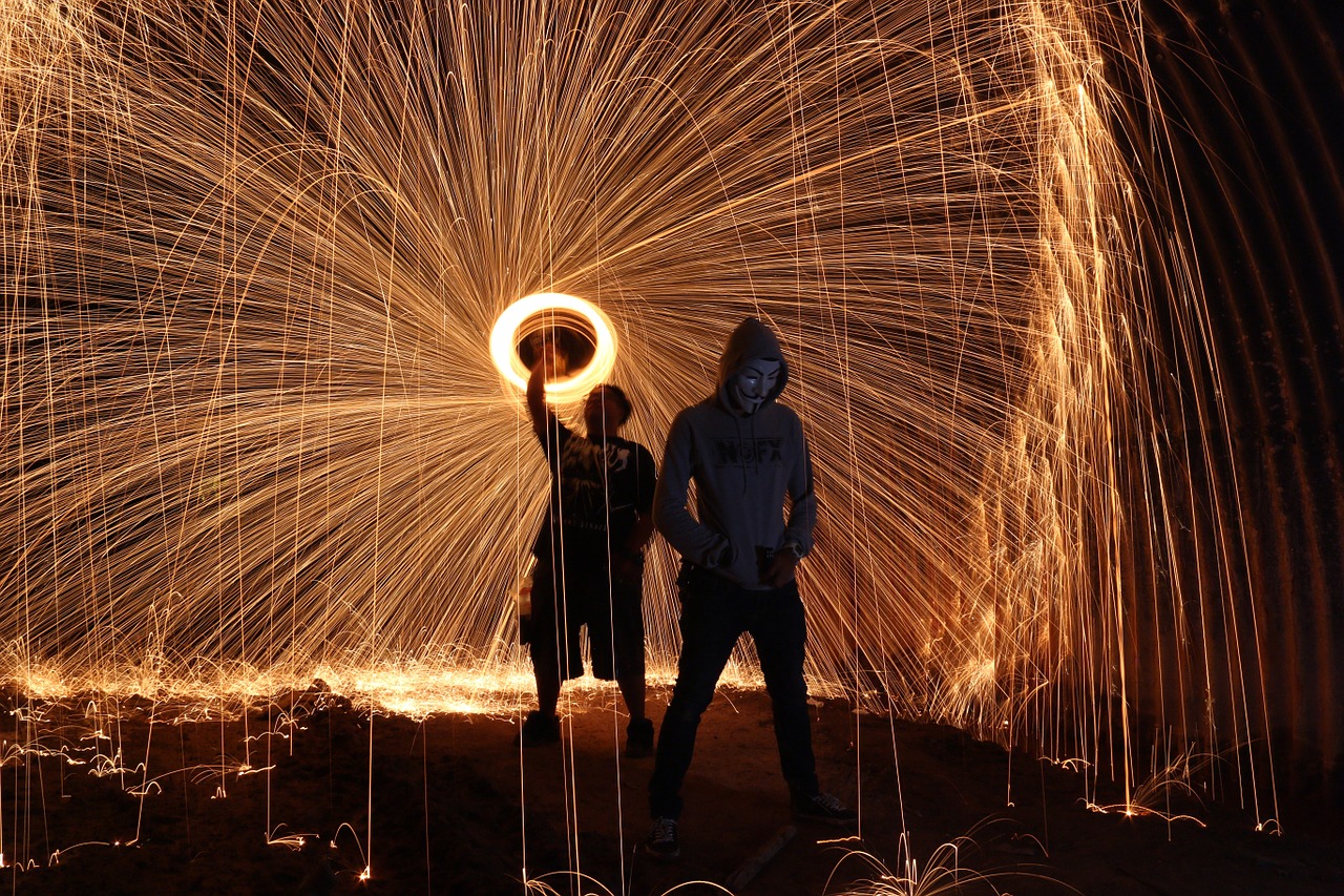 steelwool firespin art free photo