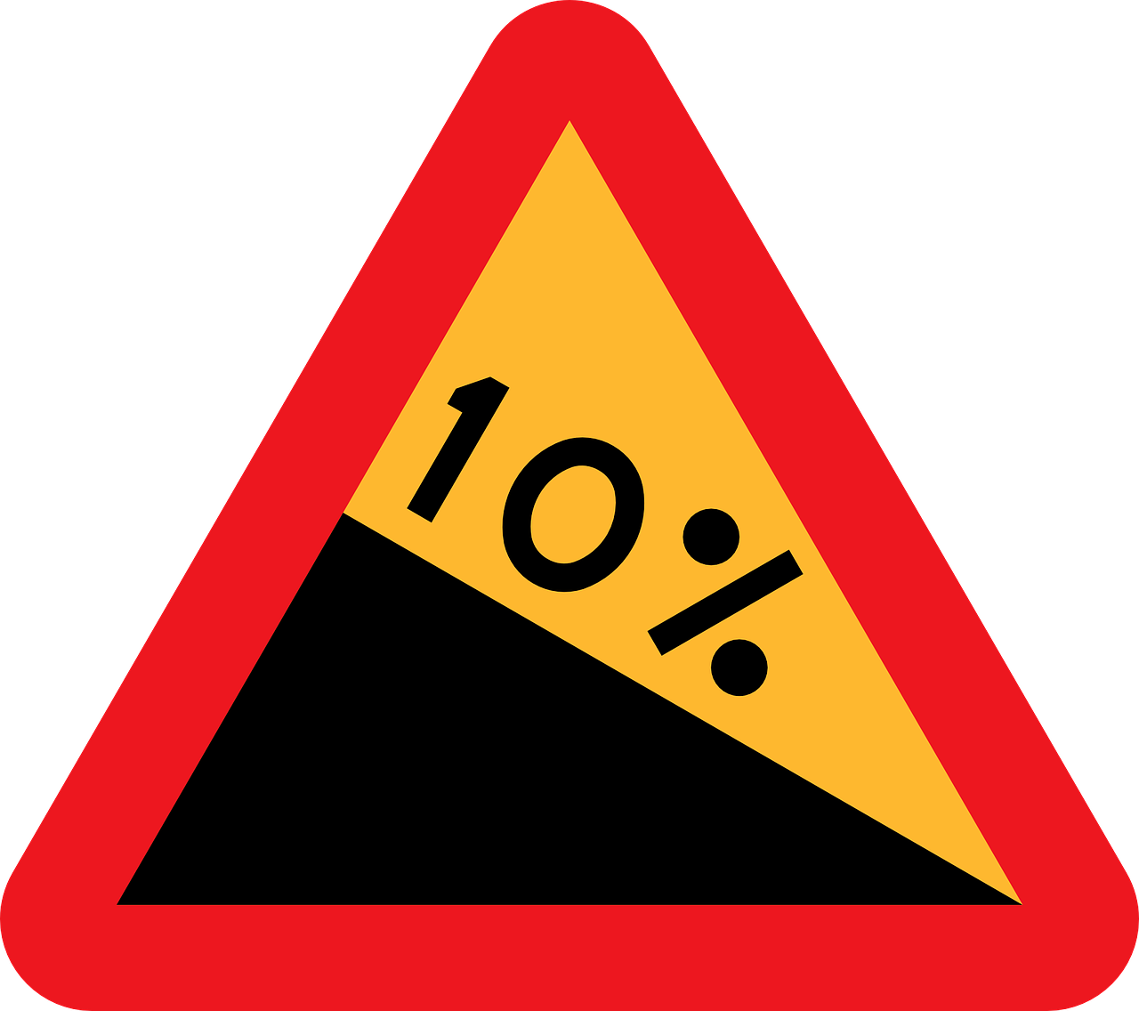 Steep Hill Downwards steep Hill roadsign road Sign warning Sign Free 