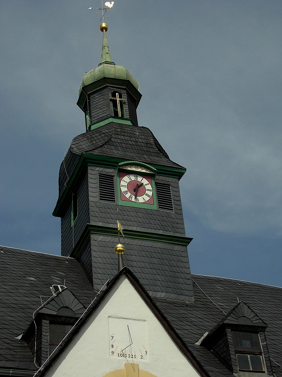 steeple clock tower sundial free photo