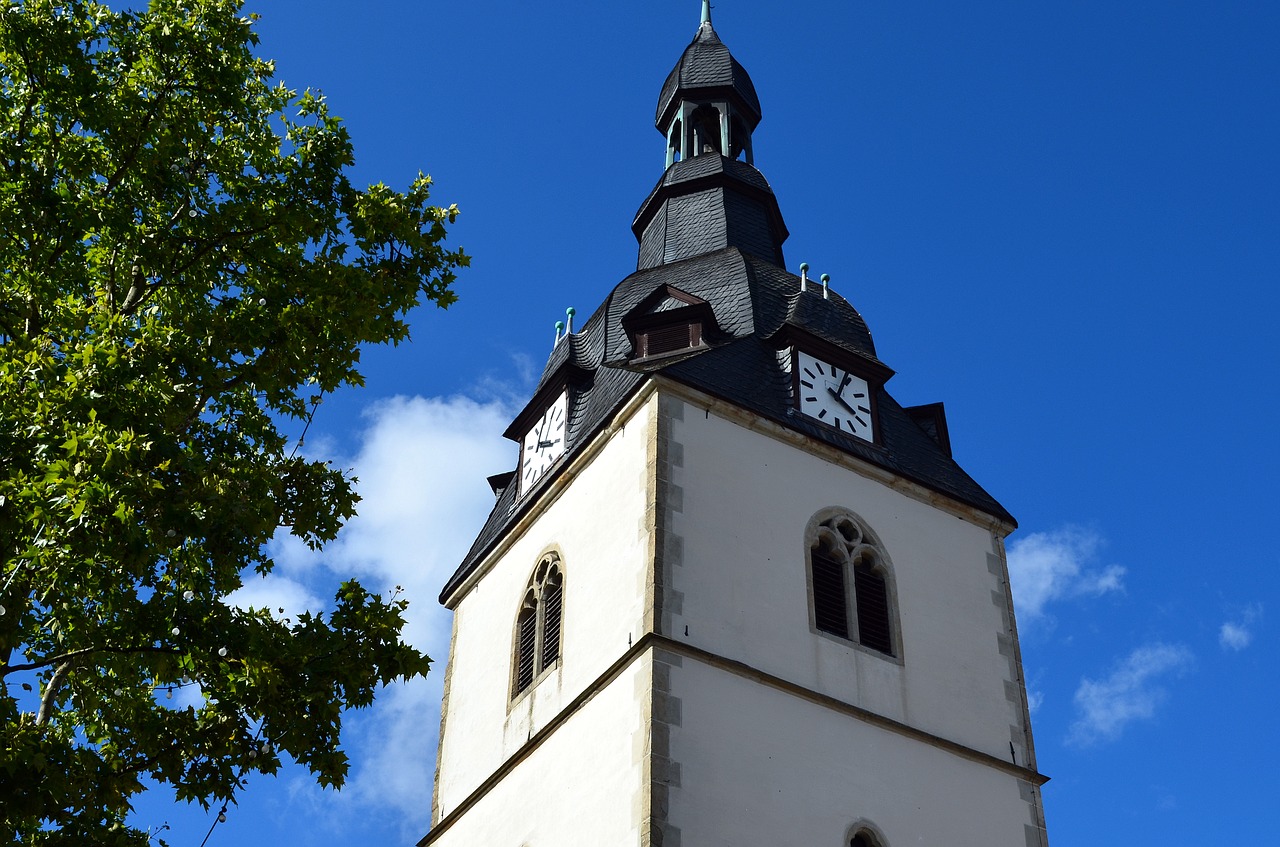 steeple clock tower church free photo