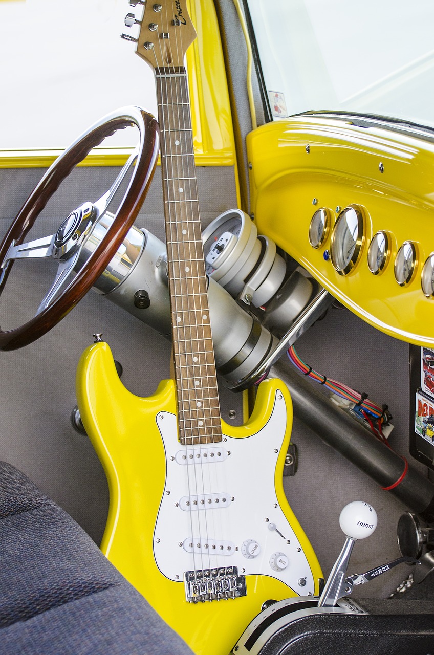 steering wheel classic car electric guitar free photo