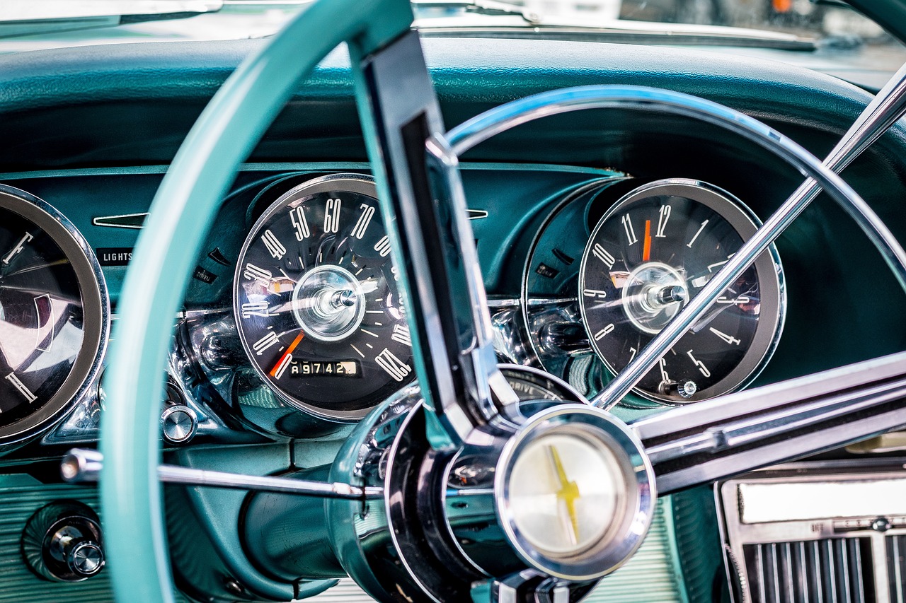 steering wheel dashboard car free photo