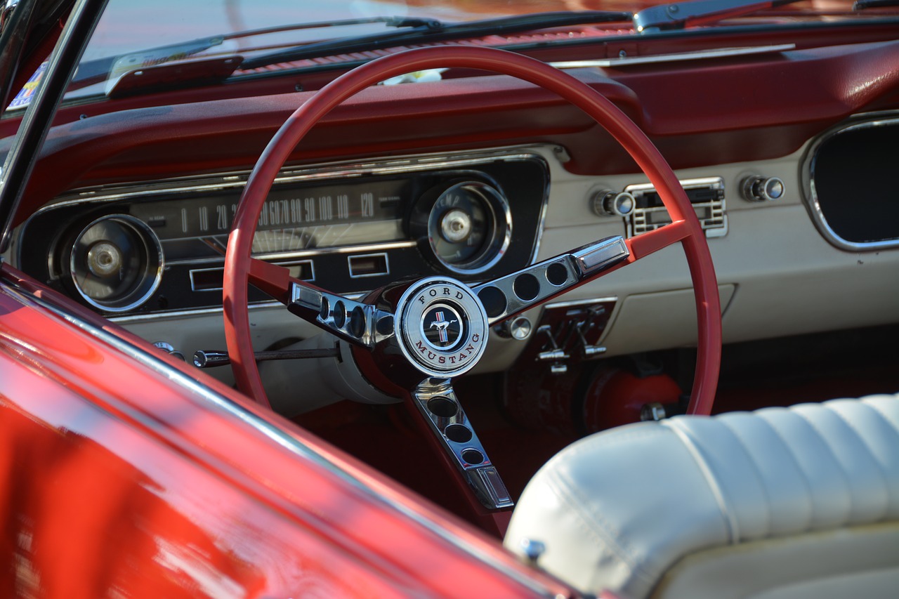 steering wheel  mustang  ford free photo