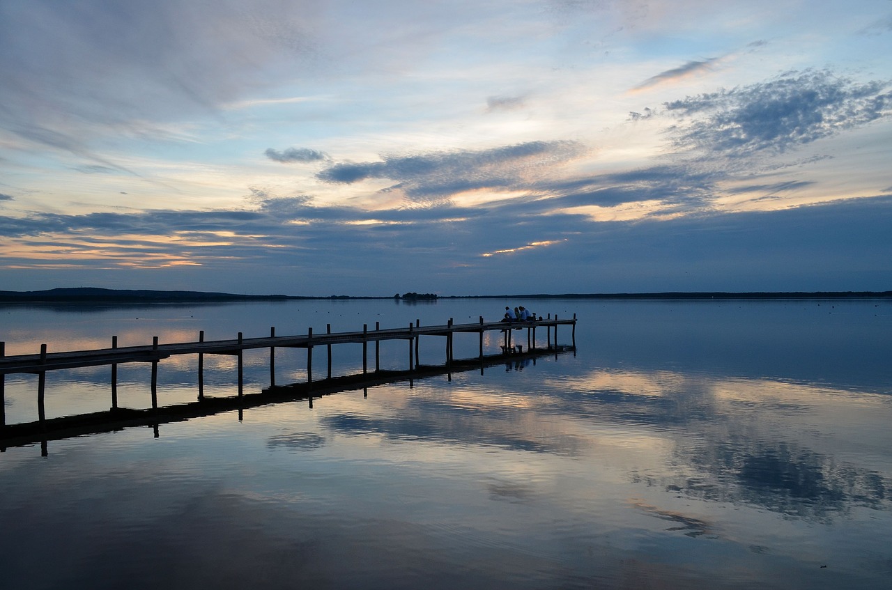 steinhuder sea  steinhude  sunset free photo