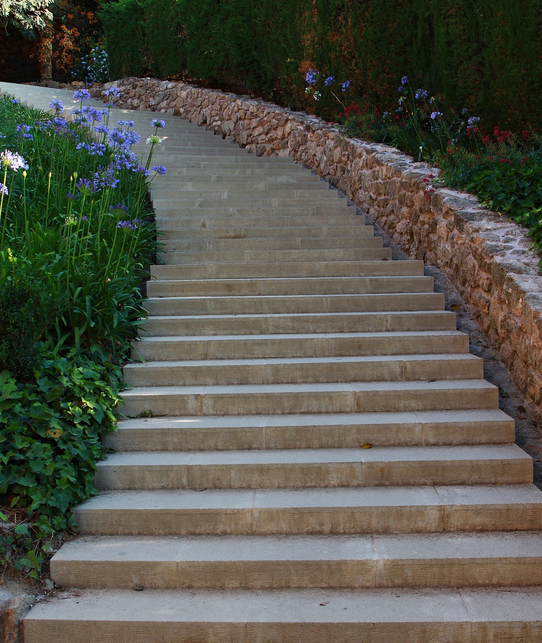 steps stairs park guell free photo