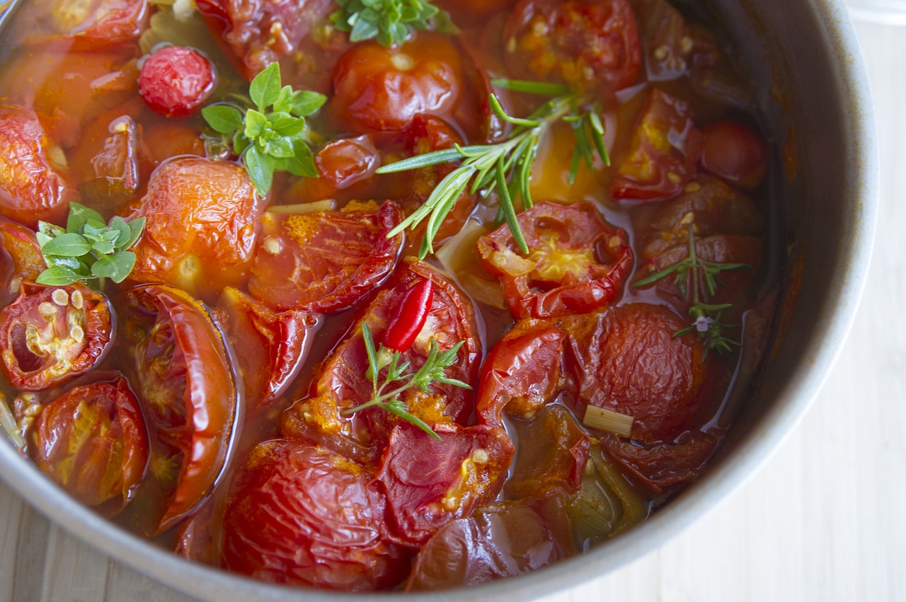 stewed tomatoes dish soup free photo