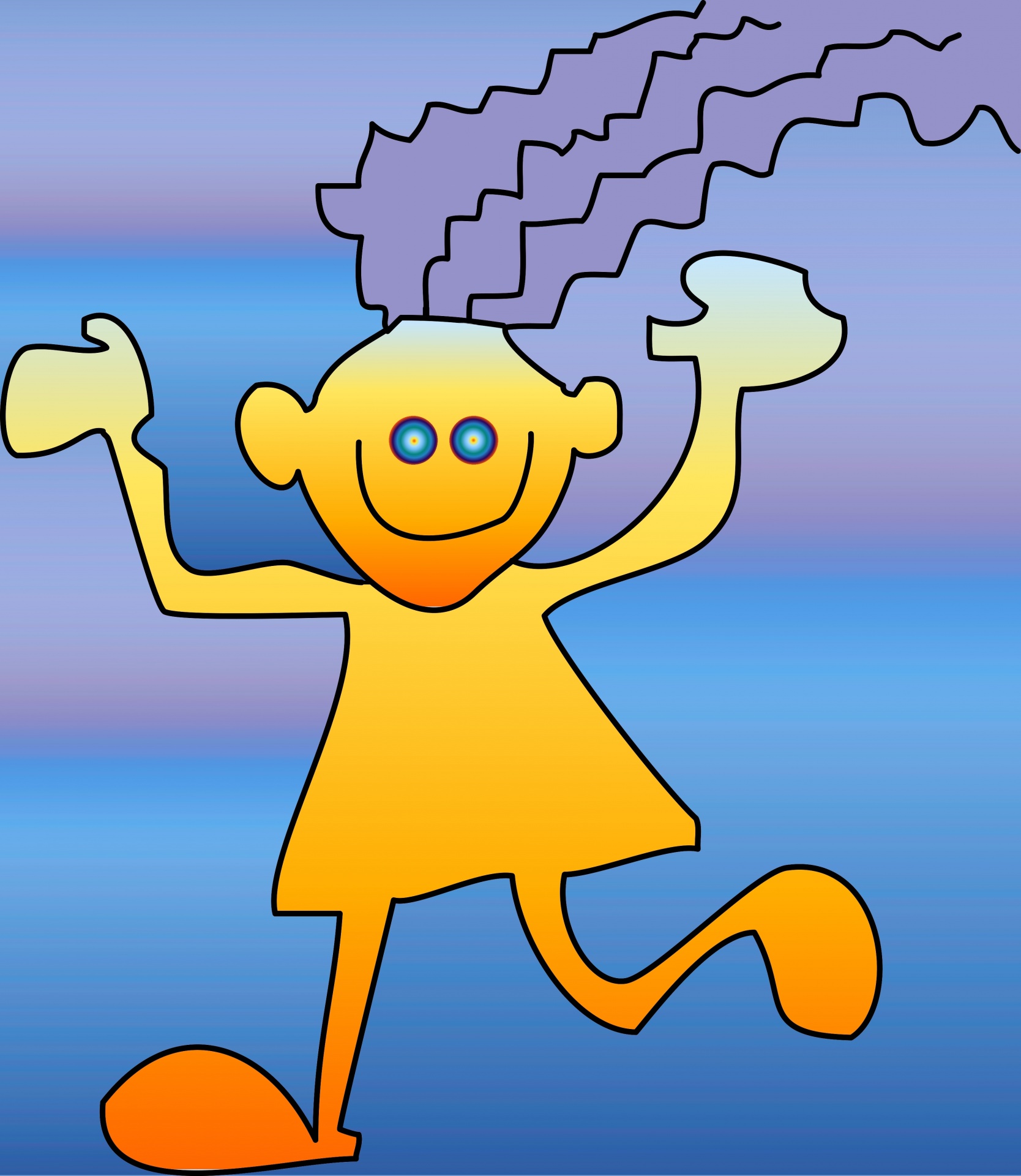 happy stick girl free photo