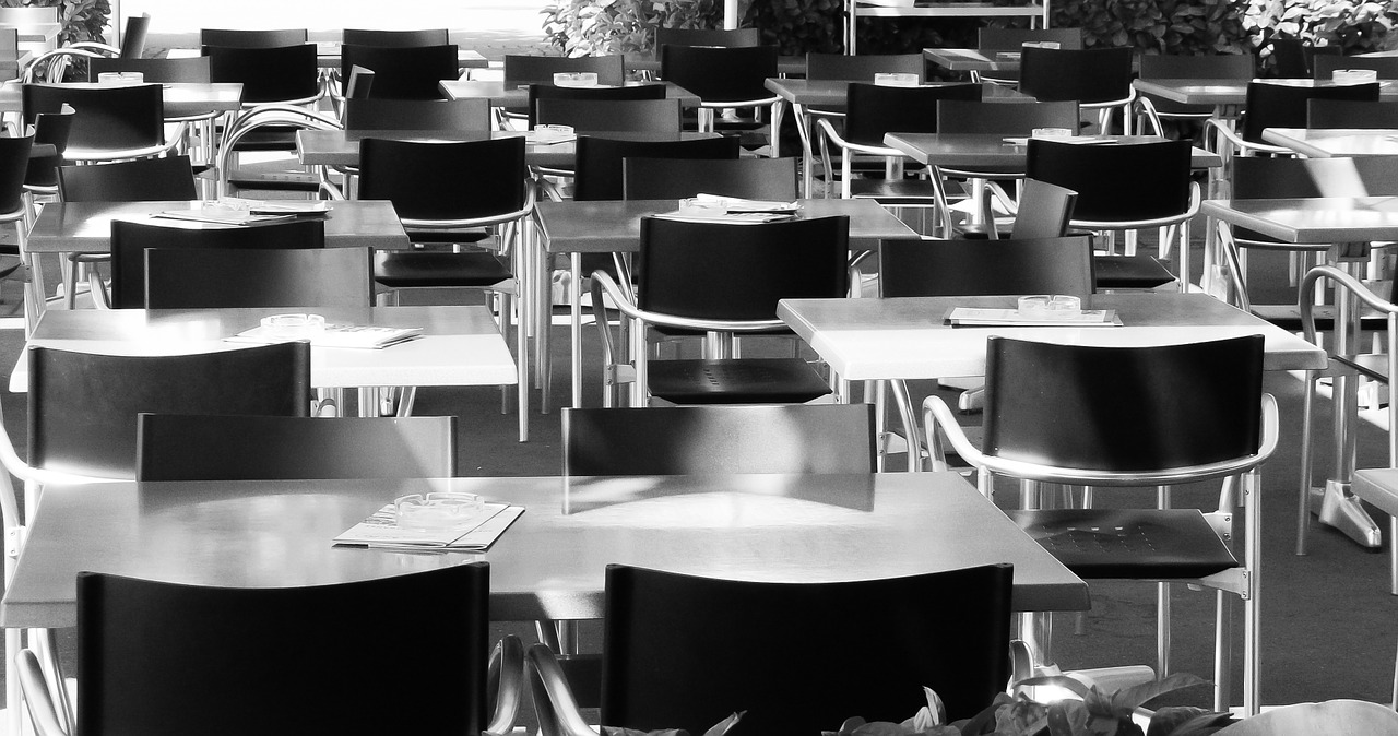 still life black and white chairs free photo