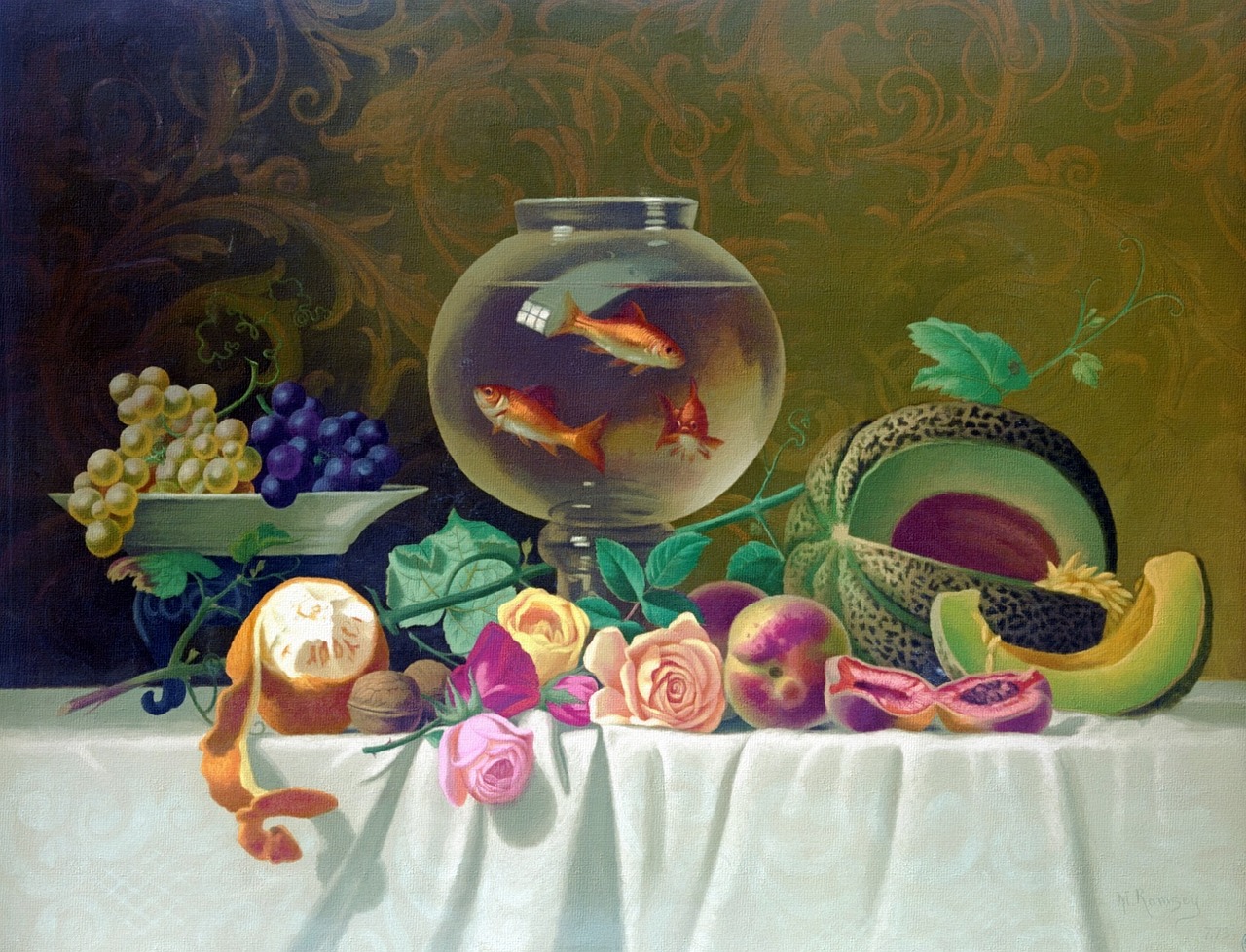 still life fish oil free photo